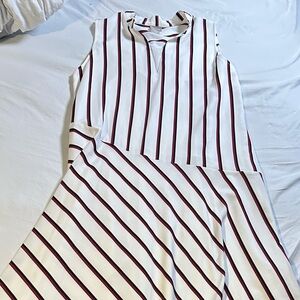 Chico's Red and White Sleeveless A-Line Dress